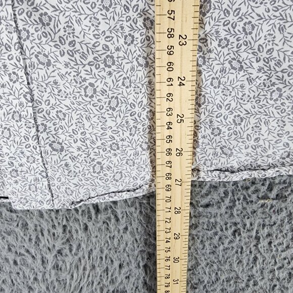 Uniqlo Shirt Womens Small Gray Floral Print Long Sleeve Button Up - Picture 5 of 9